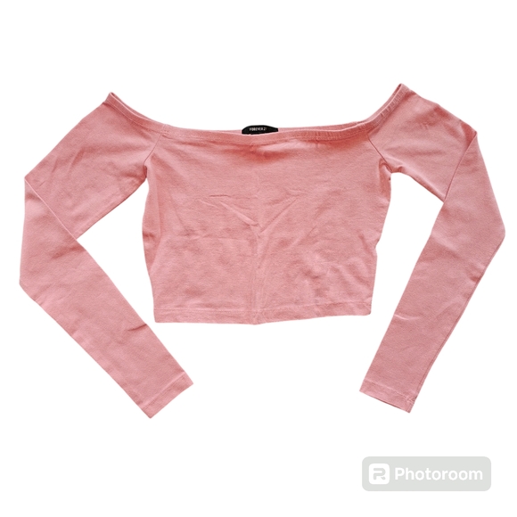 F21 Off Shoulder Crop Top - Picture 1 of 5